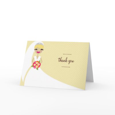 311-UPDO BRIDE THANK YOU BLONDE greeting cards