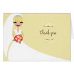 311-UPDO BRIDE THANK YOU BLONDE GREETING CARDS