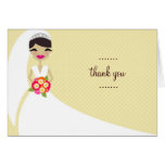 311-UPDO BRIDE THANK YOU BRUNETTE CARD