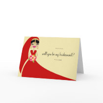 311-UPDO BRIDE Will You Be My Bridesmaid Greeting Cards