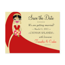 311-UPDO SAVE THE DATE INDIAN BRIDE postcards by Jill311 311-UPDO SAVE THE DATE INDIAN BRIDE postcards
