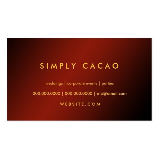 311-Upscale Gourmet Chocolate Business Cards (back side)