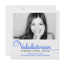 311 Valedictorian Electric Blue Graduation Custom Announcement