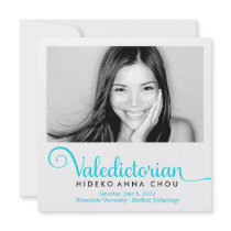 311 Valedictorian in Turquoise Graduation Invites