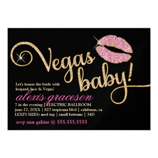 311 Vegas Baby Glitzy Kiss Metallic Card (front side)