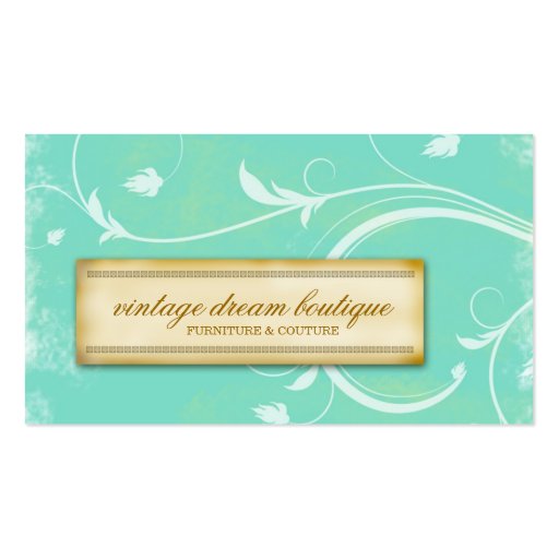 311-Vintage Mint Dream Business Card Template (front side)