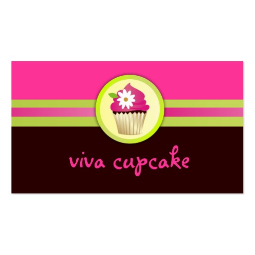 311 Viva Cupcake Chocolate Brown Business Card Templates (front side)