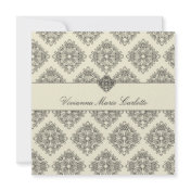 311-Vivianna Cream & Black Damask Invitation-wedding invitation-damask wedding invitation-black and white invitation