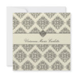 311-Vivianna Cream & Black Damask Invitation