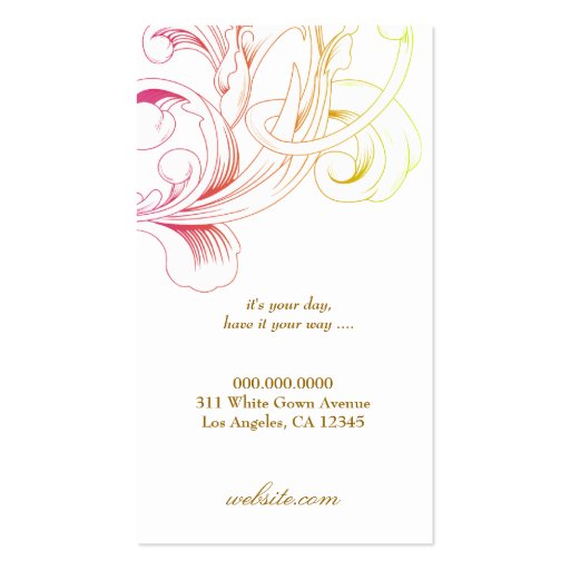 311-Vivid Foliage Flare Golden Business Card Templates (back side)
