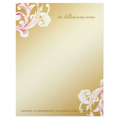 311-Vivid Foliage Flare Golden Letterhead Design by Jill311