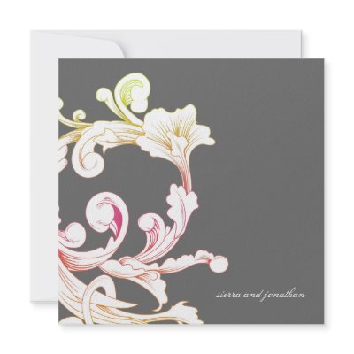 311-Vivid Foliage Flare Gray Personalized Invitations by Jill311