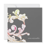 311-Vivid Foliage Flare Gray Personalized Invitations