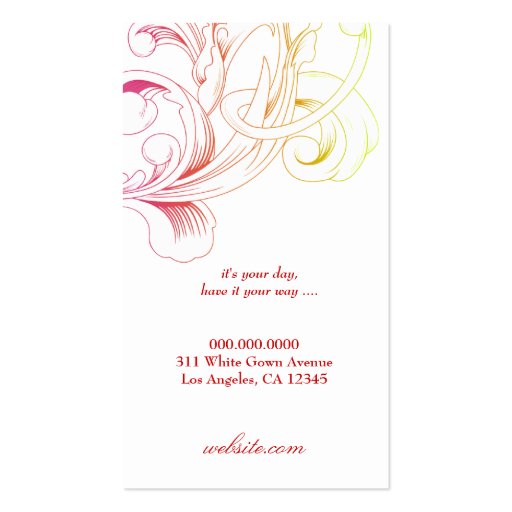 311-Vivid Foliage Flare Rouge Business Card Template (back side)