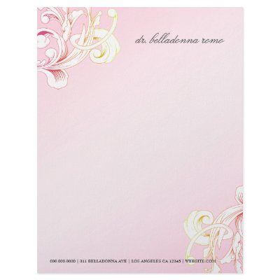 311-Vivid Foliage Pink Flare Custom Letterhead by Jill311