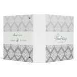 311-White Damask / Silver Fade Vinyl Binder