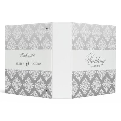 311-White Damask / Silver Fade Vinyl Binder