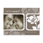 311-White Floral Imprint Save The Date Post Card