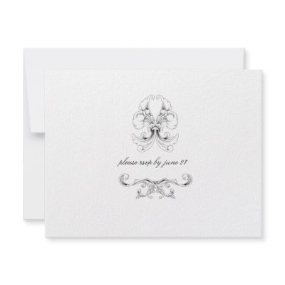 311-White Luxe Elegance RSVP Personalized Invitation by Jill311