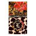 311-WILD LILY LEOPARD & LACE ORANGE business cards