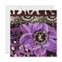 311-Wild Lily Lilac Leopard | Square Invite