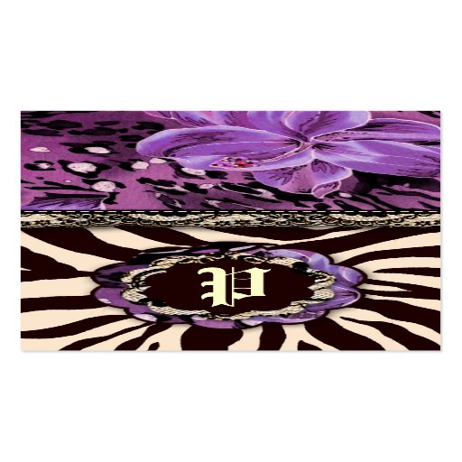 311-WILD LILY LILAC ZEBRA BUSINESS CARDS