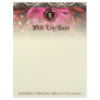 311-Wild Lily Pink Lace Monogram Custom Letterhead