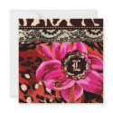 311-Wild Lily Pink Leopard | Square Invite invitations