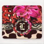 311-WILD LILY PINK MONOGRAM mousepads