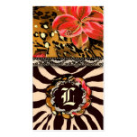 311-WILD LILY ZEBRA & LACE ORANGE BUSINESS CARD TEMPLATE
