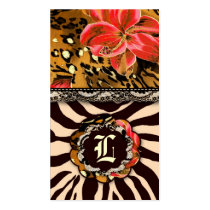 311-WILD LILY ZEBRA & LACE ORANGE business cards by Jill311 311-WILD LILY ZEBRA & LACE ORANGE business cards
