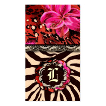 311-WILD LILY ZEBRA & LACE PINK business cards by Jill311 311-WILD LILY ZEBRA & LACE PINK business cards