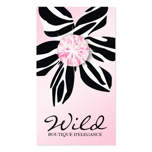 311 Wild Zebra Flower | Pink Diamond Business Card Templates