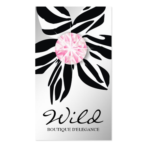 311 Wild Zebra Flower | Pink Diamond S Business Card Template (front side)