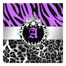 311 Zebra-Leo Tique Diamonds n' Kisses Sweet 16 Custom Announcement