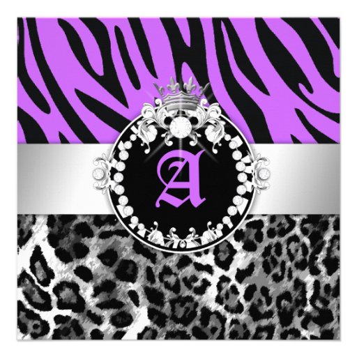 311 Zebra-Leo Tique Diamonds n' Kisses Sweet 16 Custom Announcement