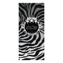 311-Zebra-Tique with Diamonds Gray Storm Rack Card Design