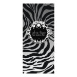 311-Zebra-Tique with Diamonds Gray Storm Rack Card Design