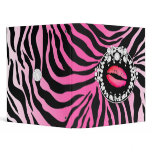 311-Zebra-Tique with Diamonds Kiss Vinyl Binder