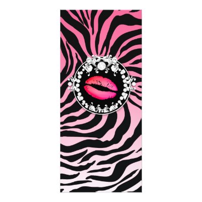 311-Zebra-Tique with Diamonds Kiss Personalized Rack Card by Jill311