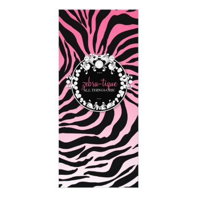 311-Zebra-Tique with Diamonds Melon Full Color Rack Card by Jill311