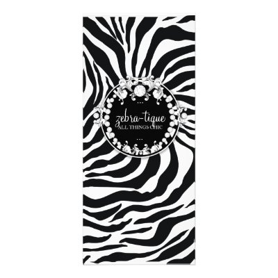 311-Zebra-Tique with Diamonds Personalized Rack Card by Jill311