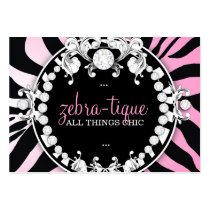311-Zebra-Tique with Diamonds Sweet Pink Business Card