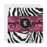 311 Zees Safari Lace Pink Monogram Custom Announcements