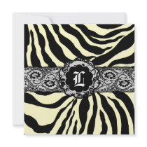 311-Zees Safari | Square ButterCream Monogram invitations by Jill311 311-Zees Safari | Square ButterCream Monogram invitations