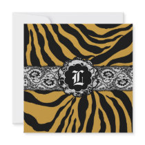 311-Zees Safari | Square Lioness Monogram invitations by Jill311 311-Zees Safari | Square Lioness Monogram invitations
