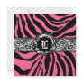 311-Zees Safari | Square Pink Monogram Personalized Announcement