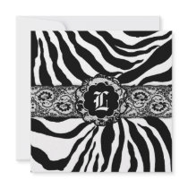 311-Zees Safari | Square Pure White Monogram invitations by Jill311 311-Zees Safari | Square Pure White Monogram invitations