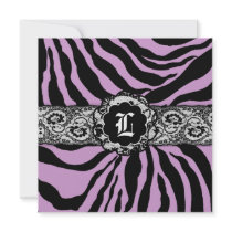 311-Zees Safari | Square Purple Passion Monogram invitations by Jill311 311-Zees Safari | Square Purple Passion Monogram invitations