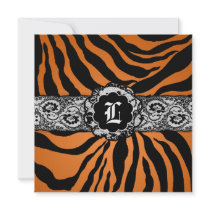 311-Zees Safari | Square Tigress Monogram invitations by Jill311 311-Zees Safari | Square Tigress Monogram invitations